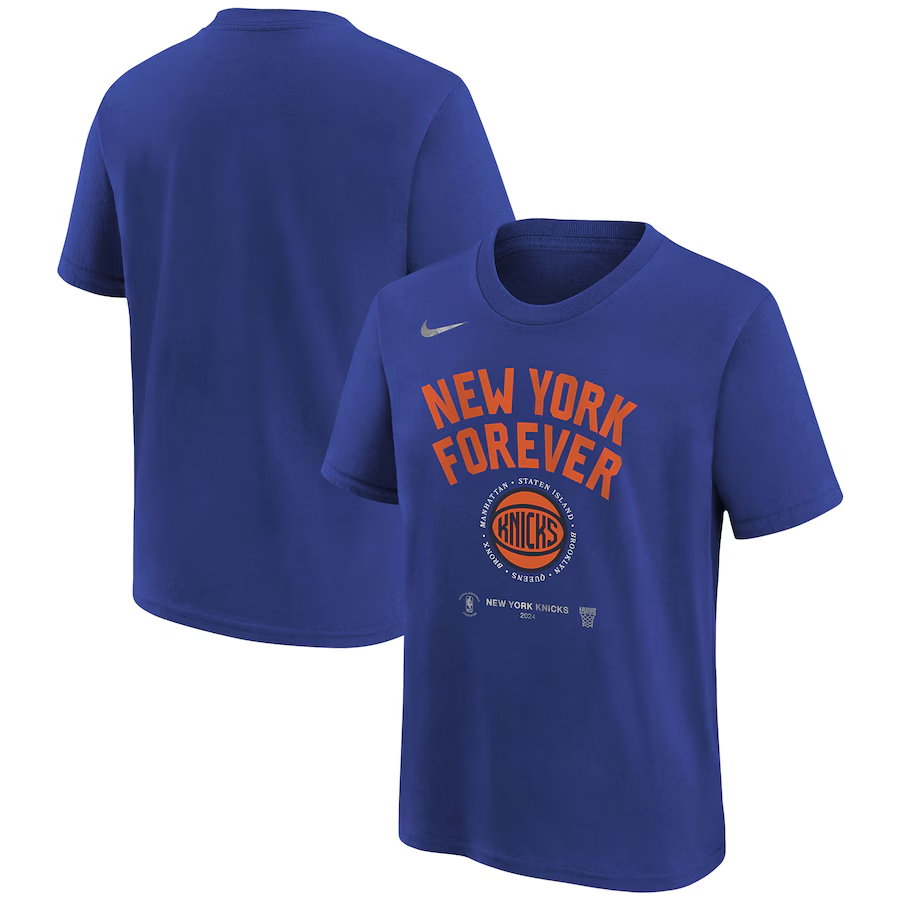 Men 2024 NBA New York Knicks blue style #4 Tshirts->nba t-shirts->Sports Accessory